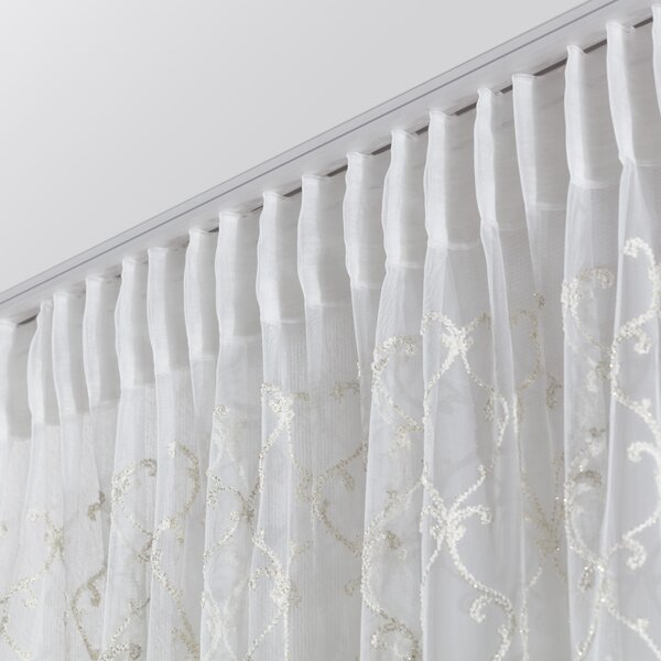 Pencil pleat voile/net curtain