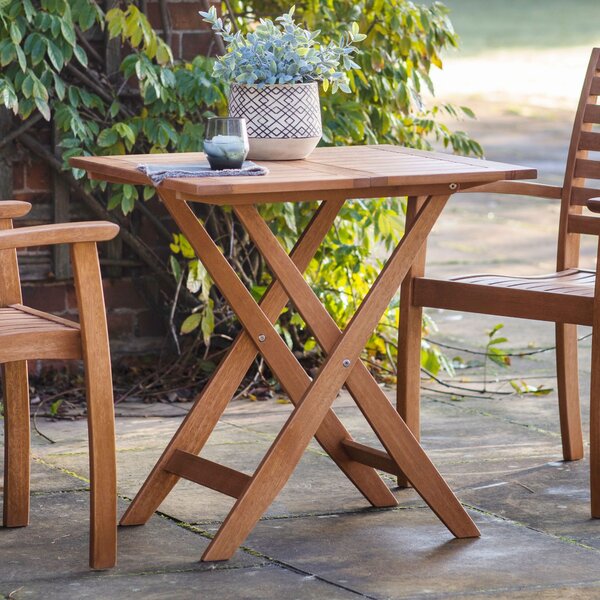 Barnwell 70cm Outdoor Square Folding Table - Natural