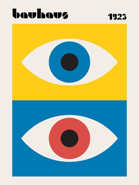 Illustration Bauhaus Eyes Abstract, Retrodrome, (30 x 40 cm)