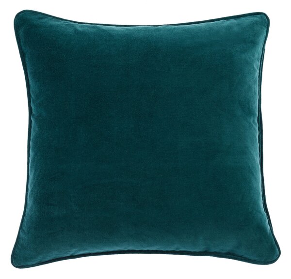 Clara Cotton Velvet Square Cushion Blue