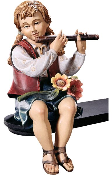 Seated flute player - a girl