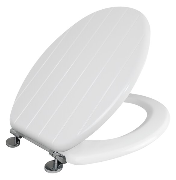 Allana Tongue & Groove Moulded Wood Toilet Seat - White