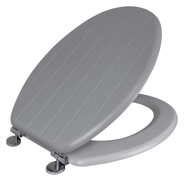 Allana Tongue & Groove Moulded Wood Toilet Seat - Grey