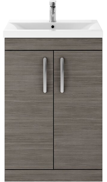 Balterley Rio 600mm Freestanding 2 Door Vanity With Basin 1 - Brown Grey Avola