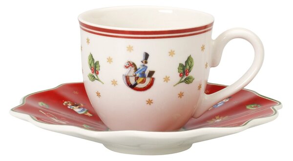 Villeroy & Boch Toy's Delight espresso cup with saucer White-red