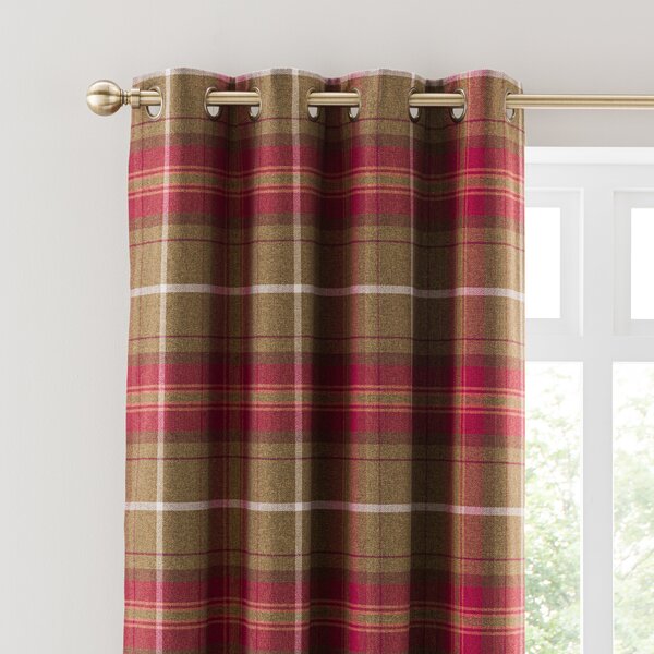 Everett Eyelet Curtains Red Red