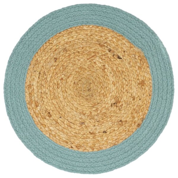 Placemats 6 pcs Natural and Green 38 cm Jute and Cotton