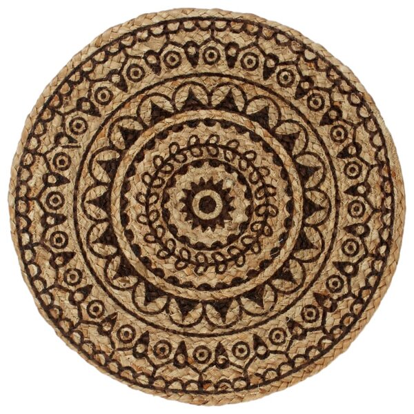 Placemats 6 pcs Dark Brown 38 cm Round Jute