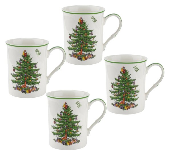 Spode Christmas Tree cup 34 cl 4-pack White-green-red