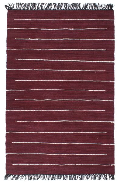 Hand-woven Chindi Rug Cotton 80x160 cm Burgundy