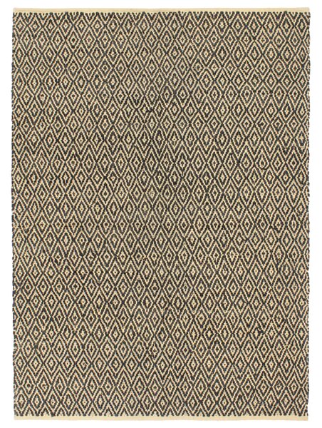 Hand-woven Chindi Rug Leather Cotton 80x160 cm Black