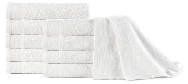 Hand Towels 10 pcs Cotton 350 gsm 50x100 cm White