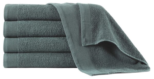 Hand Towels 5 pcs Cotton 450 gsm 50x100 cm Green