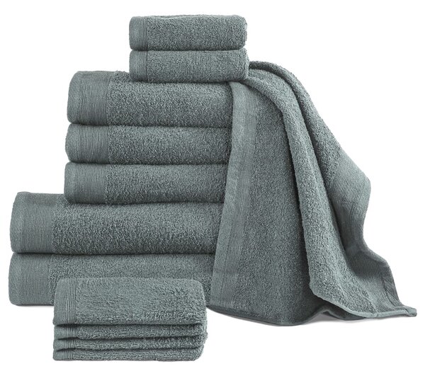 12 Piece Towel Set Cotton 450 gsm Green