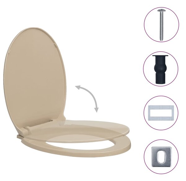 Soft-Close Toilet Seat Quick Release Beige Oval