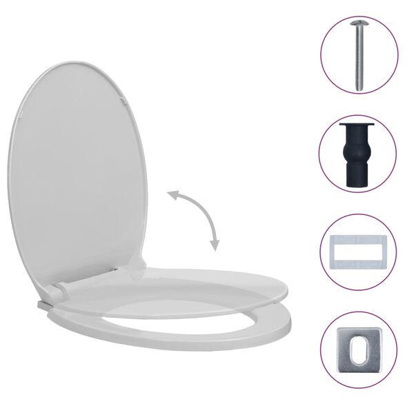 Soft-Close Toilet Seat Quick Release Light Grey Oval