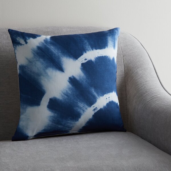 Shabori Corner Tie Dye Cushion White/Blue