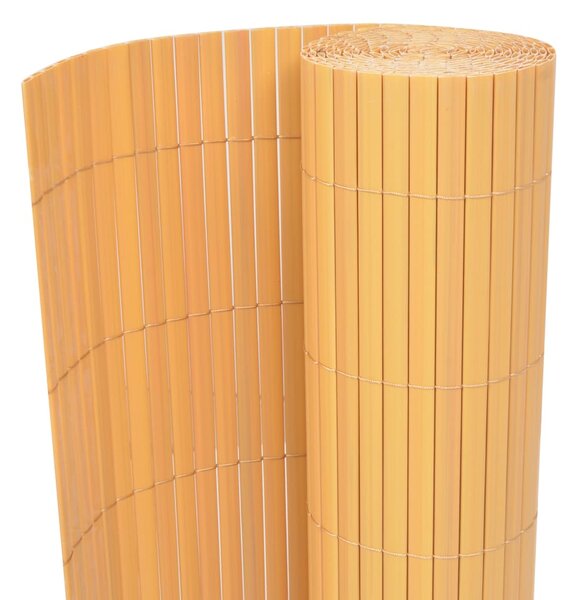 Double-Sided Garden Fence PVC 90x300 cm Yellow