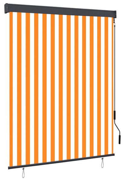 Outdoor Roller Blind 140x250 cm White and Orange