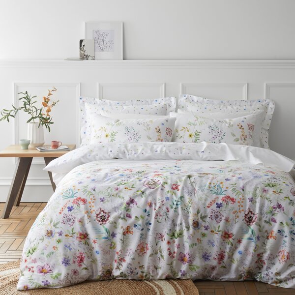 Hidcote Floral Duvet Cover & Pillowcase Set White
