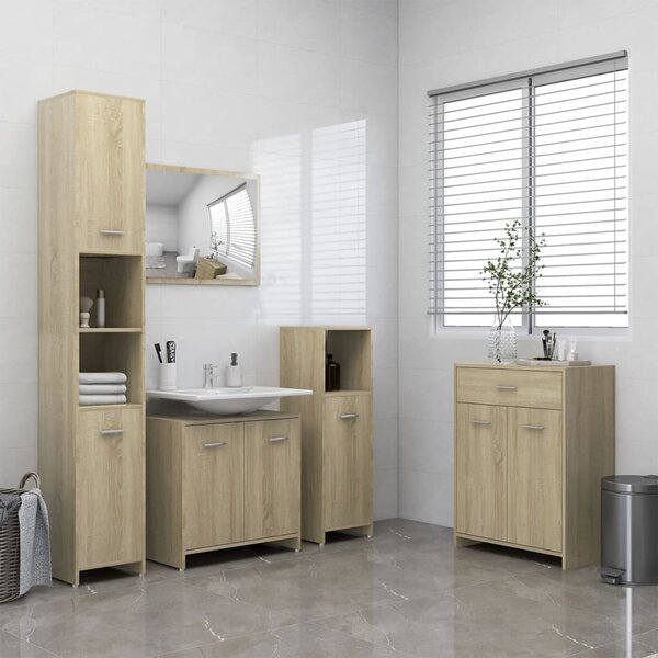 4 Piece Bathroom Furniture Set Sonoma Oak