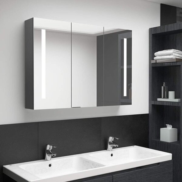 Aston Dual LED 3 Mirror Door Bathroom Cabinet