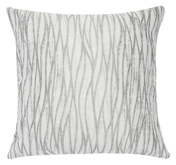Linear Stripe Silver Cushion Cover Silver