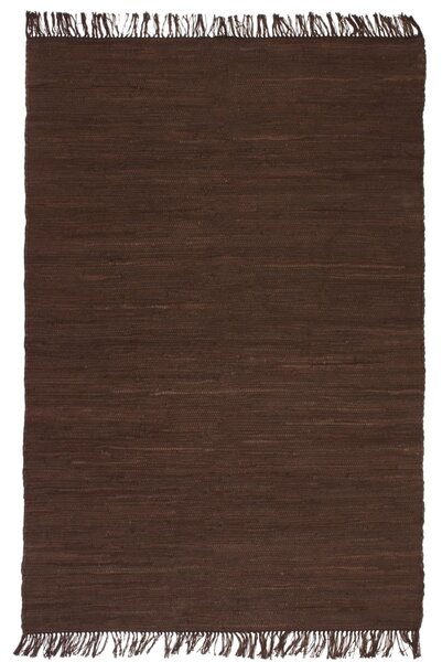 Hand-woven Chindi Rug Cotton 120x170 cm Brown