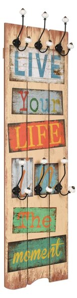 Wall-mounted Coat Rack with 6 Hooks 120x40 cm LIVE LIFE