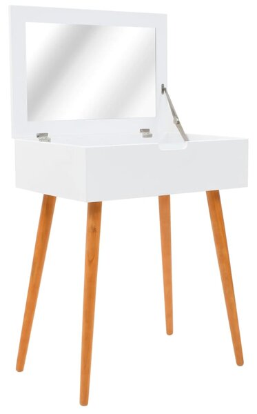 Mabel White Wooden Dressing Table With Mirror