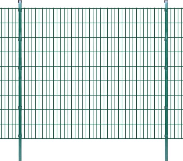 2D Garden Fence Panels & Posts 2008x1830 mm 10 m Green