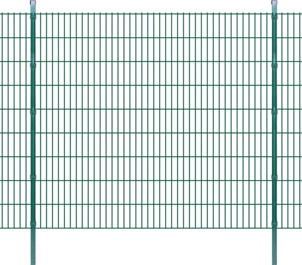 2D Garden Fence Panels & Posts 2008x1830 mm 4 m Green