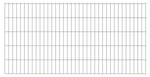 2D Garden Fence Panels 2.008x1.03 m 4 m (Total Length) Silver