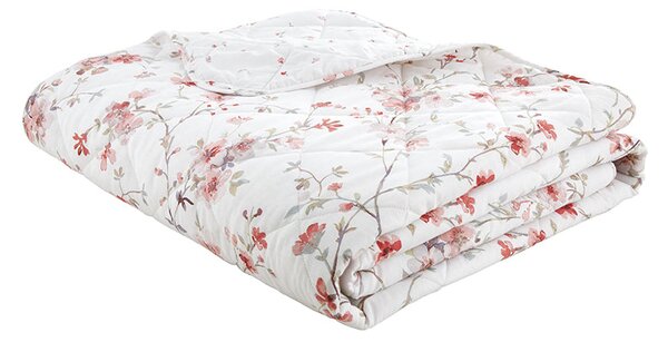 Catherine Lansfield Jasmine Floral Bedspread 220cm x 230cm White