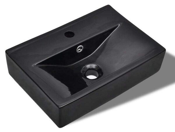 Ceramic Black Bathroom Sink Basin Faucet