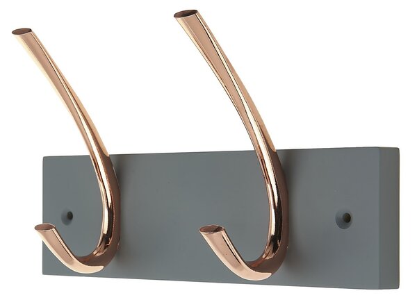 2 Large Rib Copper Hook on Slate Grey Bloc Board