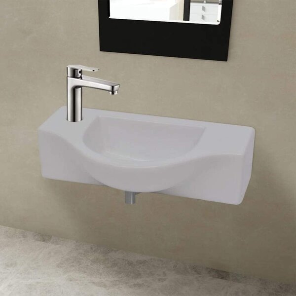 Ceramic Bathroom Sink Basin with Faucet Hole