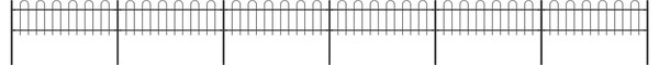 Garden Fence with Hoop Top Steel 10.2x0.6 m Black