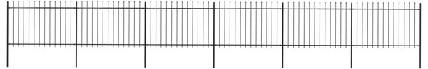 Garden Fence with Spear Top Steel 10.2x1.2 m Black