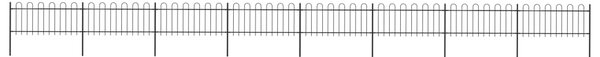 Garden Fence with Hoop Top Steel 13.6x0.8 m Black