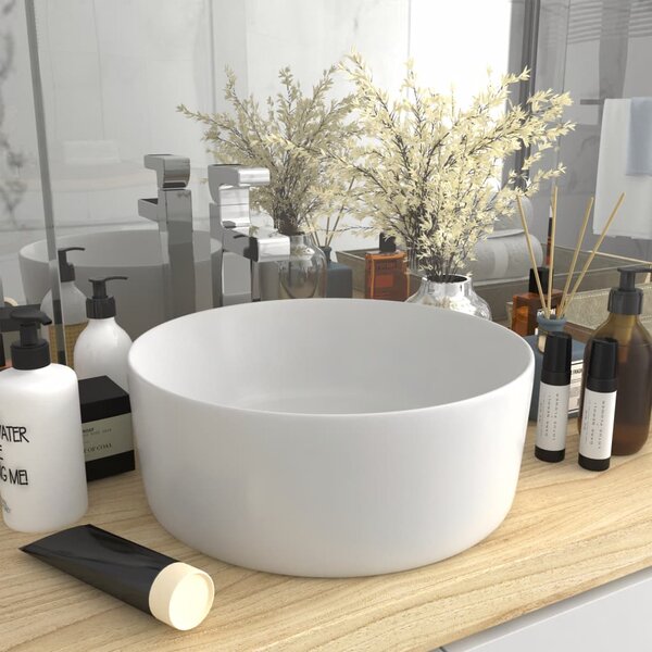 Luxury Matt White Ceramic Round Wash Basin