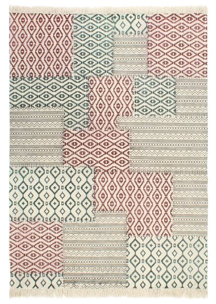Handwoven Kilim Rug Cotton 160x230 cm Printed Multicolour