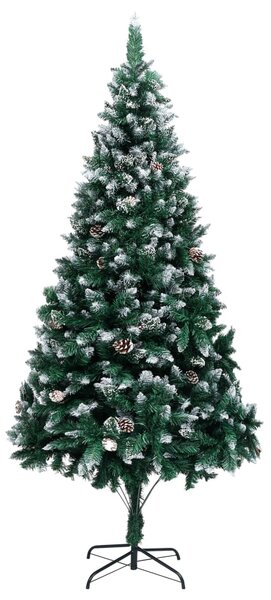 Artificial Christmas Tree with Pine Cones and White Snow 240 cm