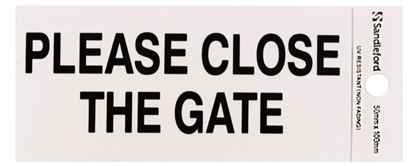 Self Adhesive Please Close The Gate Sign - 100 x 50mm