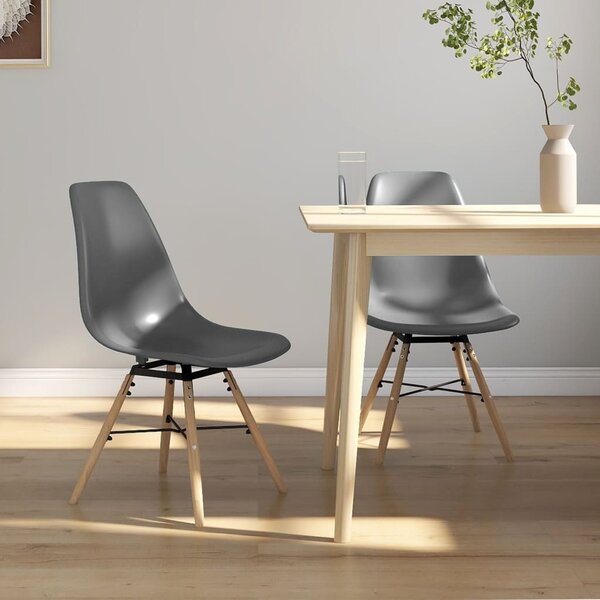 Dining Chairs 2 pcs Grey PP