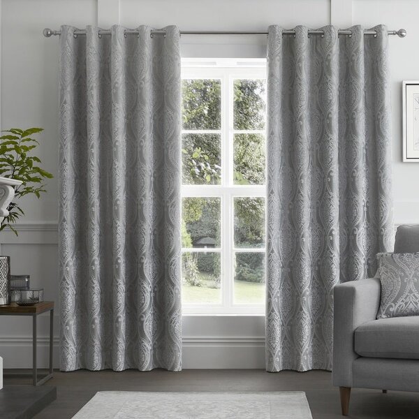 Chateau Ready Made Eyelet Curtains Silver