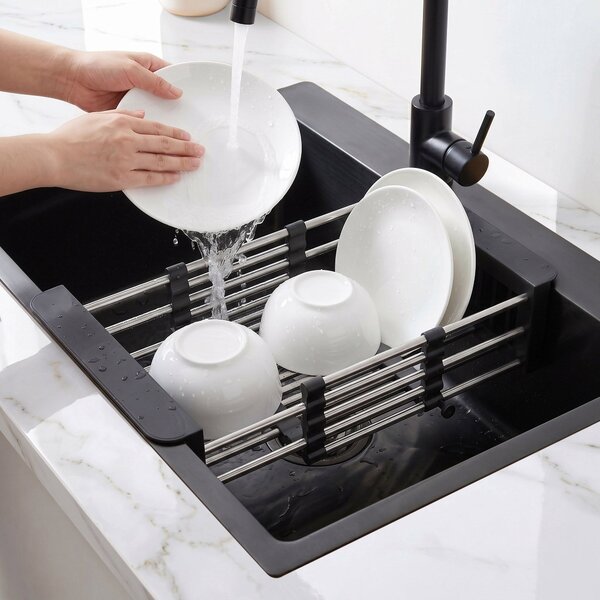Steel sink with 3-piece accessory set REA Liam Black