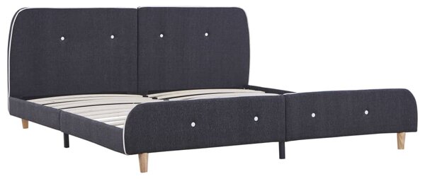 Bed Frame without Mattress Dark Grey Fabric 150x200 cm King Size