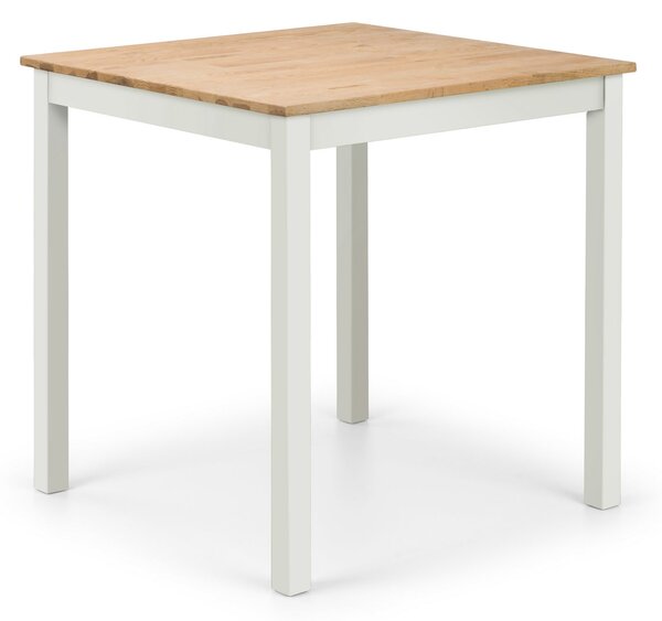 Coxmoor 4 Seater Square Dining Table, Off White Solid Oak