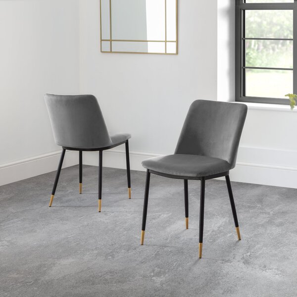Delaunay Set of 2 Dining Chairs Grey